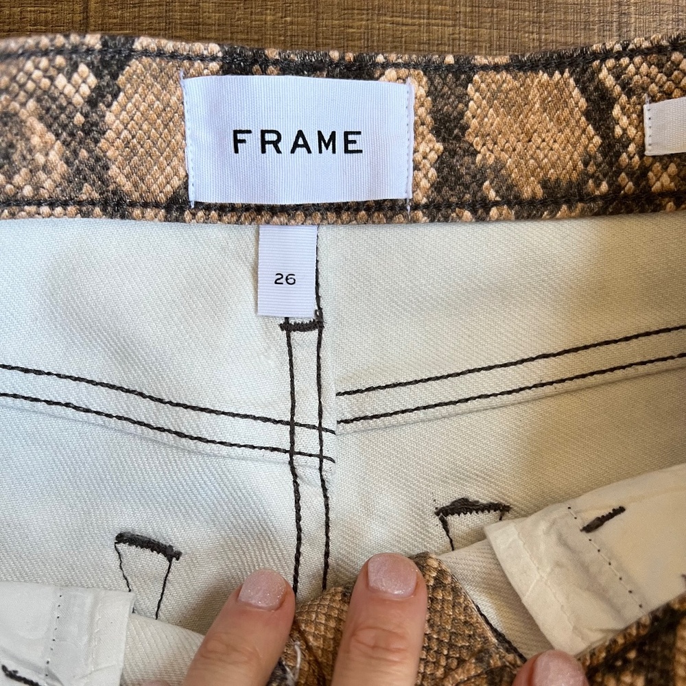 Frame Python Snake Print Skinny Crop High Rise Pa… - image 5